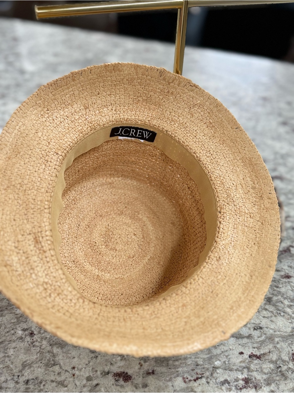 J.Crew Raffia Bucket Hat Natural Straw Small Medium Coastal Summer - Picture 5 of 6
